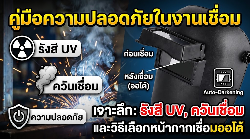 ความปลอดภัยในงานเชื่อมโลหะ: รังสี UV, ควันเชื่อม และการเลือกหน้ากากเชื่อมออโต้ (Auto-Darkening)