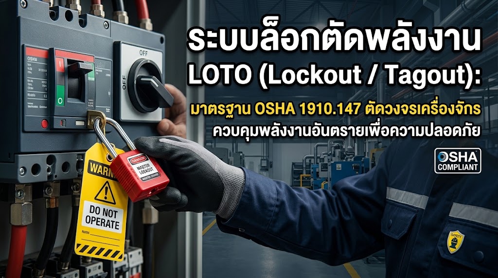 ระบบล็อกตัดพลังงาน LOTO (Lockout / Tagout): มาตรฐาน OSHA 1910.147 ตัดวงจรเครื่องจักร