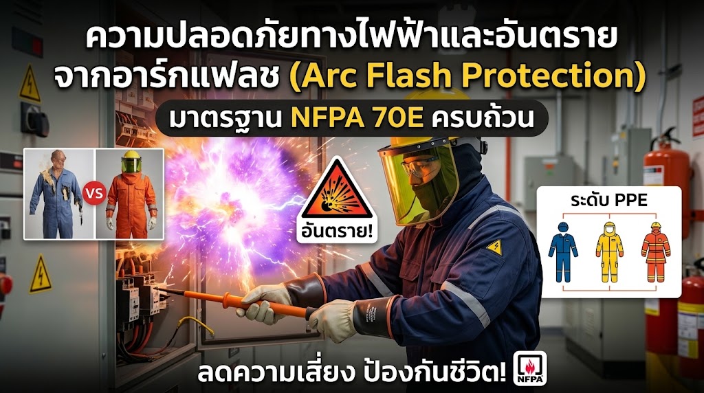ความปลอดภัยทางไฟฟ้าและอันตรายจากอาร์กแฟลช (Arc Flash Protection): มาตรฐาน NFPA 70E