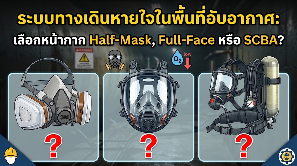 ระบบทางเดินหายใจในพื้นที่อับอากาศ: เลือกหน้ากาก Half-Mask, Full-Face หรือ SCBA?