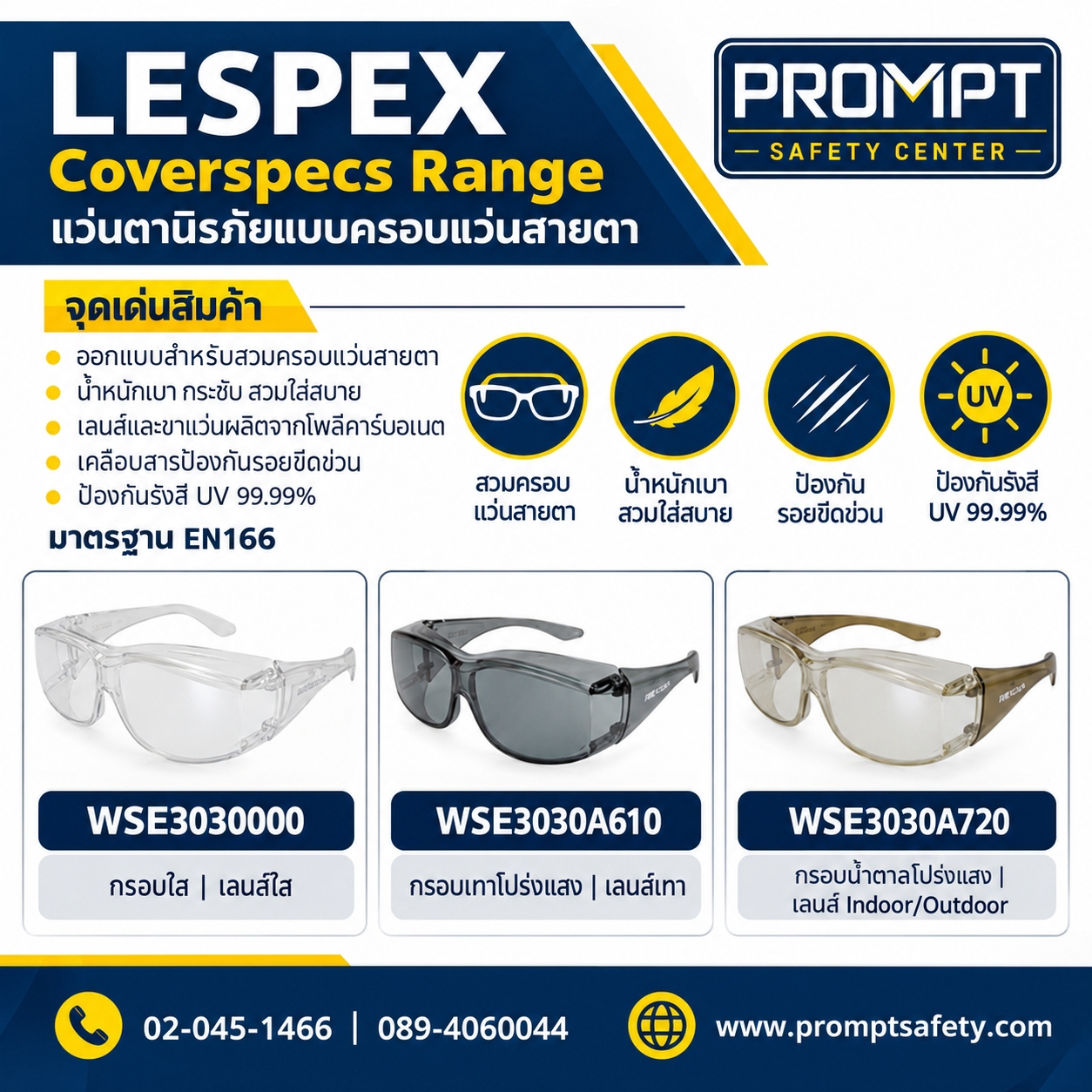 LESPEX Coverspecs Range — แว่นตานิรภัยแบบสวมครอบแว่นสายตา